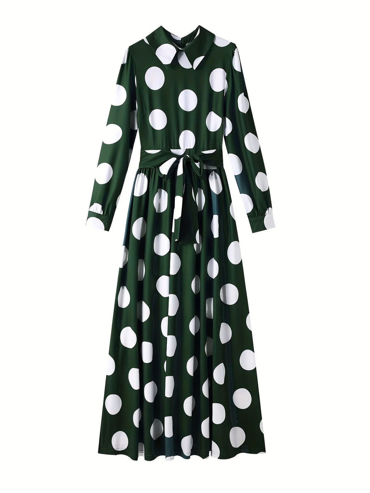 Casual Dresses Elegant Women Long Dress Sleeve Female Robe Bow Knot