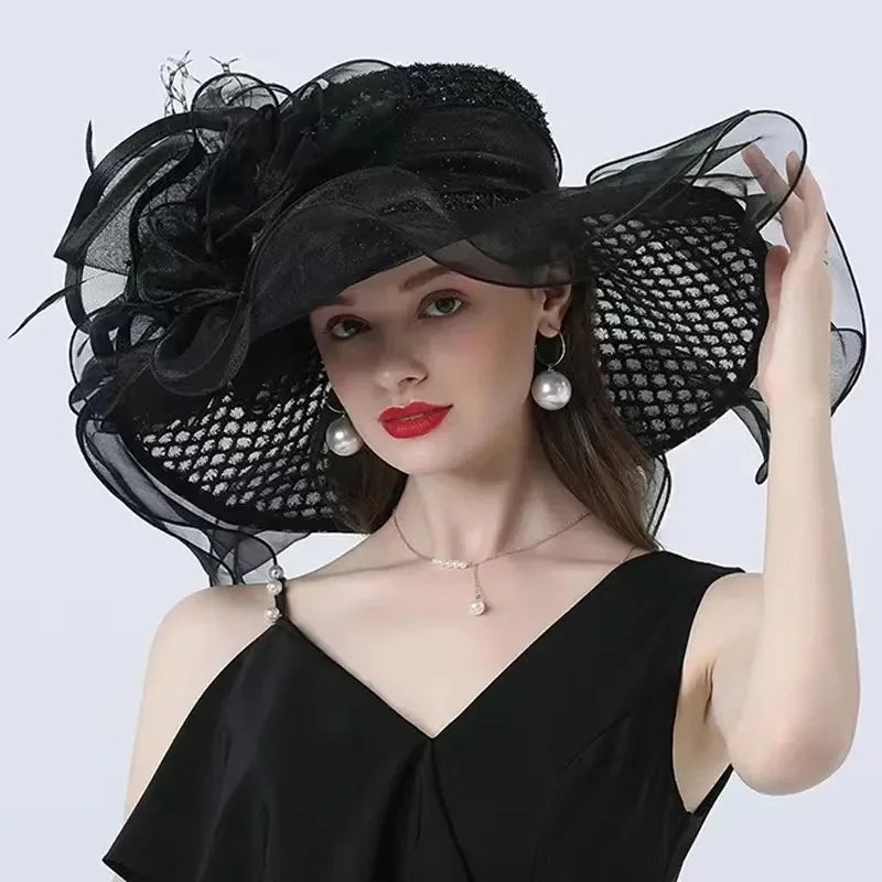 Lady Derby Dress Church Cloche Hat Bow Bucket Wedding Bowler