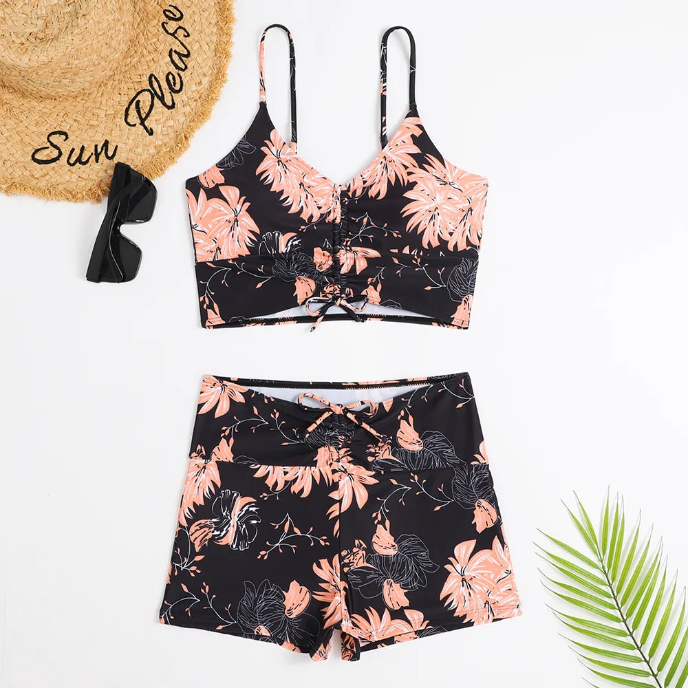 High Waist Bikini Swimsuit Women Push Up Bikini Floral
