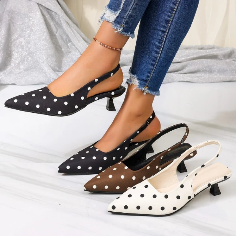 Street Style High Heel Women Sandals Fashion Pointed Toe Singbacks