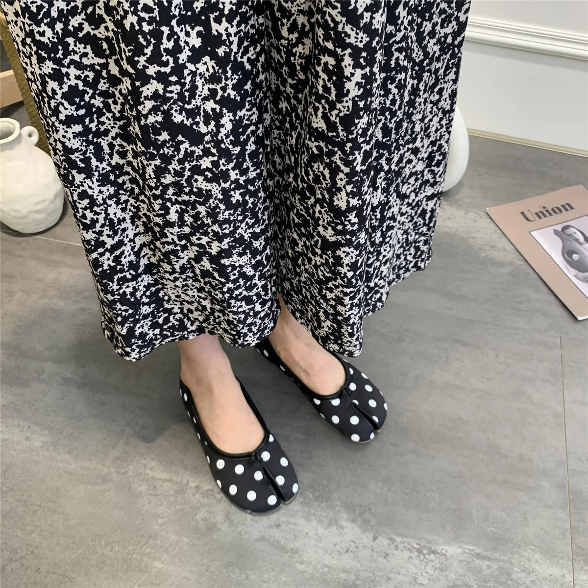 Polka Dot Women Retro Flats Mocasines Ballerina Shoe