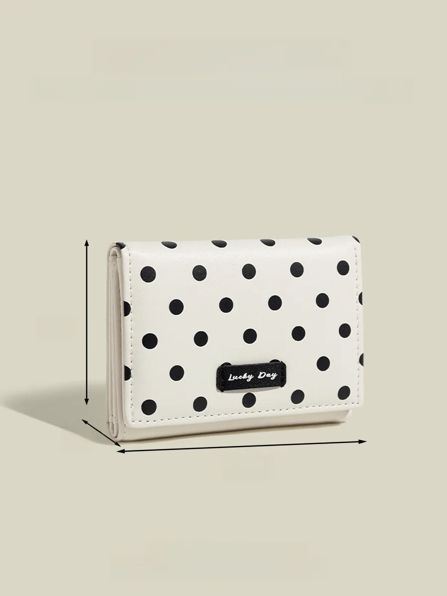 Force Rabbit Short Polka Dot Print Wallet Coin Purse Card Holder