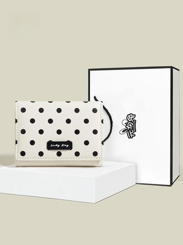 Force Rabbit Short Polka Dot Print Wallet Coin Purse Card Holder