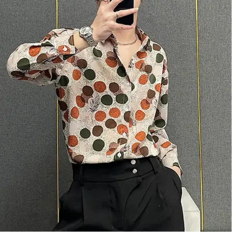 Men Spring Summer Colorful Polka Dot Classic