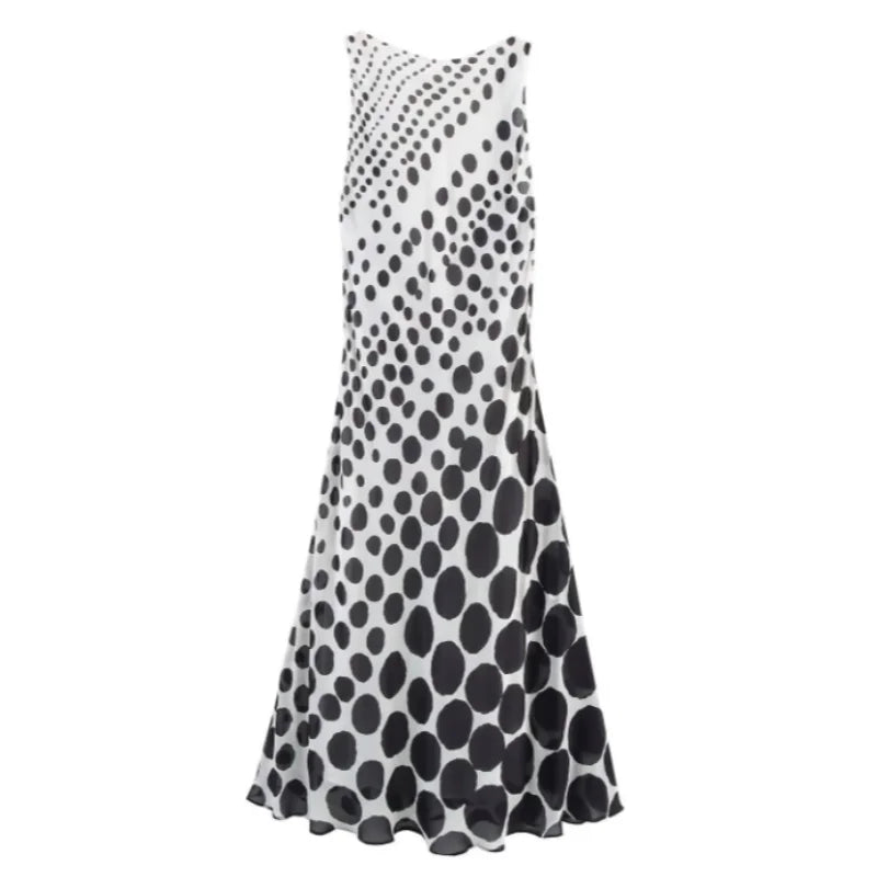 Stylish Classic Maxi Dress Polka Dots Chic Chic Elegant Women Dresses
