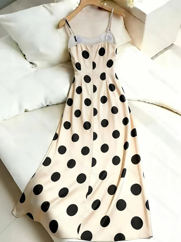 Dresses for Women New Summer Spaghetti Strap Dot Women Dress Elegant