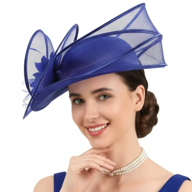 Exaggerated Mesh Headwear Concave Shape Church Hats