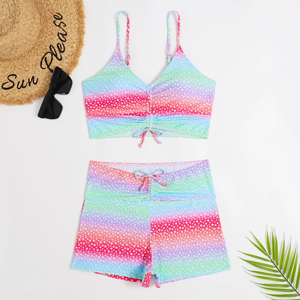 High Waist Bikini Swimsuit Women Push Up Bikini Floral