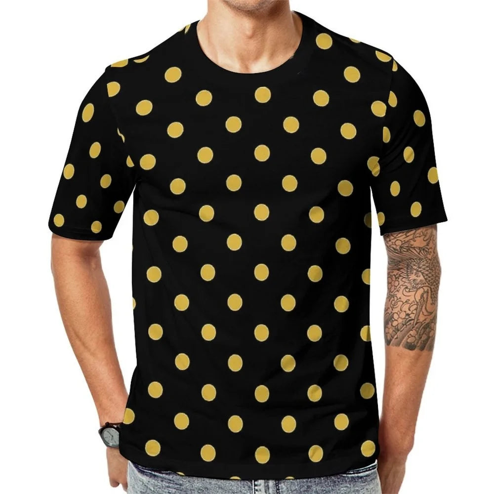 Fashion Polka Dots T-Shirt Men High Quality Short Sleeves