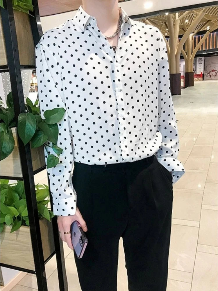 Sophisticated Korean Drapey Long Sleeve Men Shirt