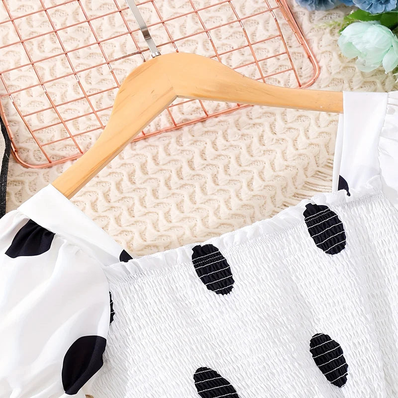 Summer Girls Cool And Breathable Sleeves Off Shoulder Dress