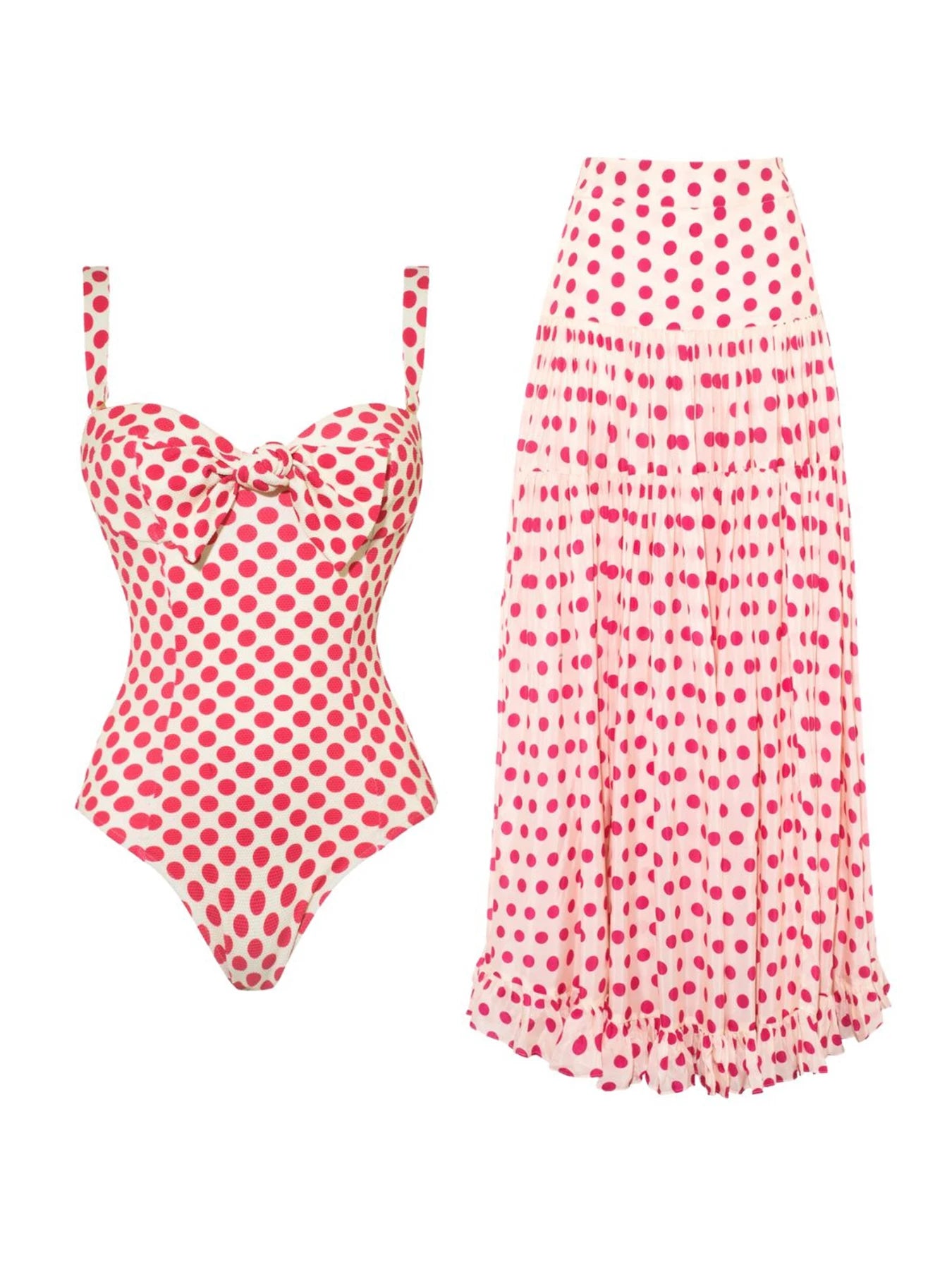 Polka Dot Print One Piece Swimsuit For Women Swimwear