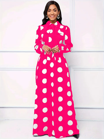Casual Dresses Elegant Women Long Dress Sleeve Female Robe Bow Knot