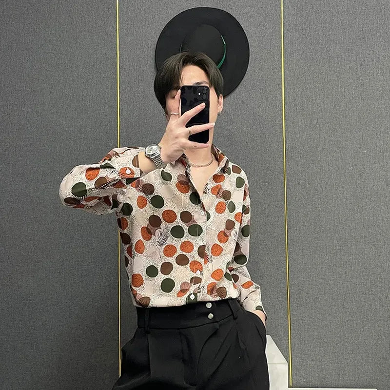 Men Spring Summer Colorful Polka Dot Classic