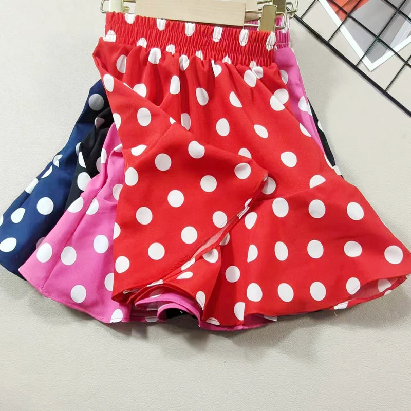 Girls' Polka Dot Chiffon Skirt – Summer Lightweight Mini Beach Skirt for Baby