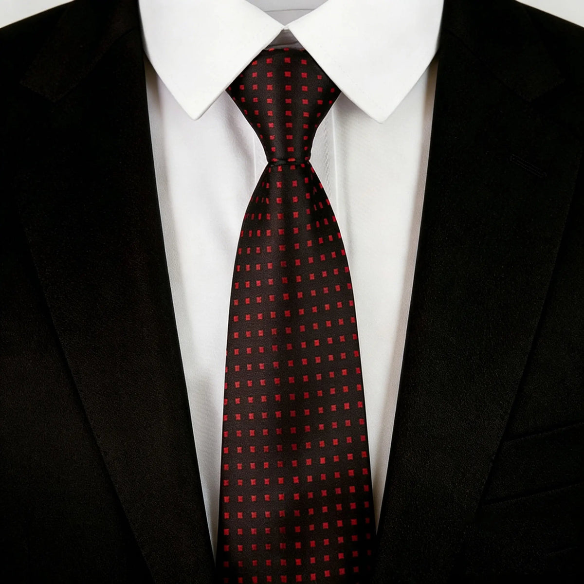 Men's No-Tie Narrow Zipper Tie Polyester Black Red Blue Multicolor Polka Dot