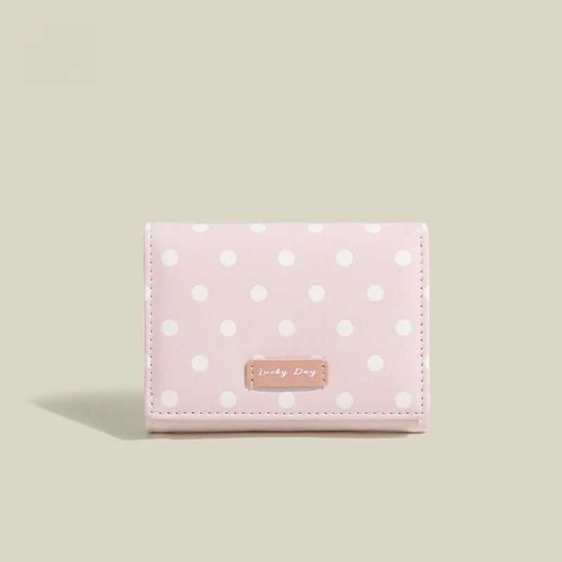 Force Rabbit Short Polka Dot Print Wallet Coin Purse Card Holder