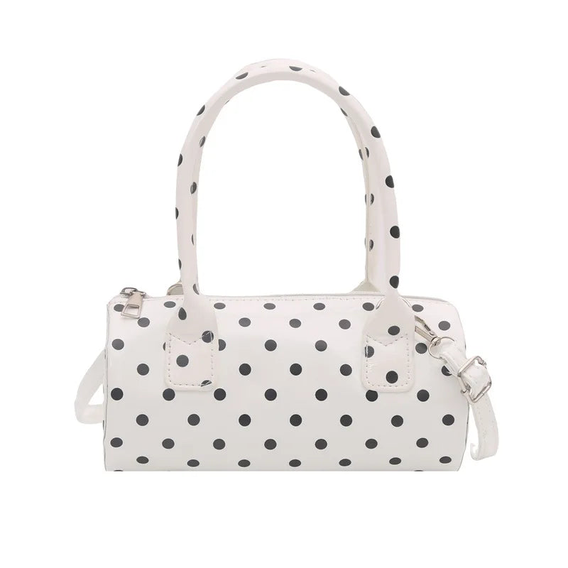 Korean Polka Dot Crossbody Bag Barrel Shape Mini Top