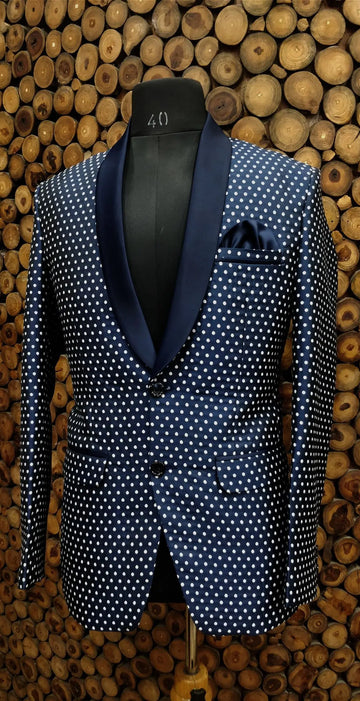 Polka Dots Formal Men Suits for Wedding Party Custom Made Groom