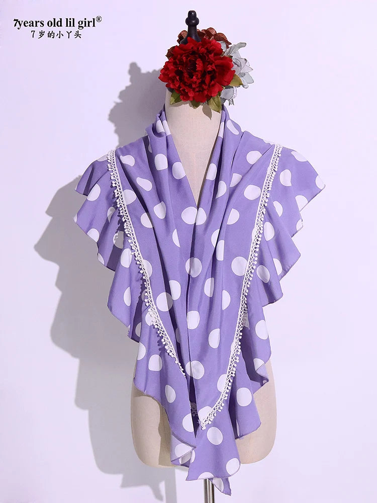 7yearsoldlilgirl Dance Dress Flamenco Boutique Printed Polka Dot Scarf