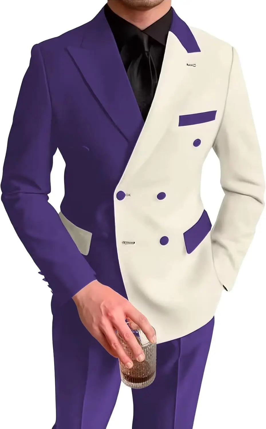 Men's Double Breasted Suit Slim Fit Wedding Homecoming Blazer Pants Outfit