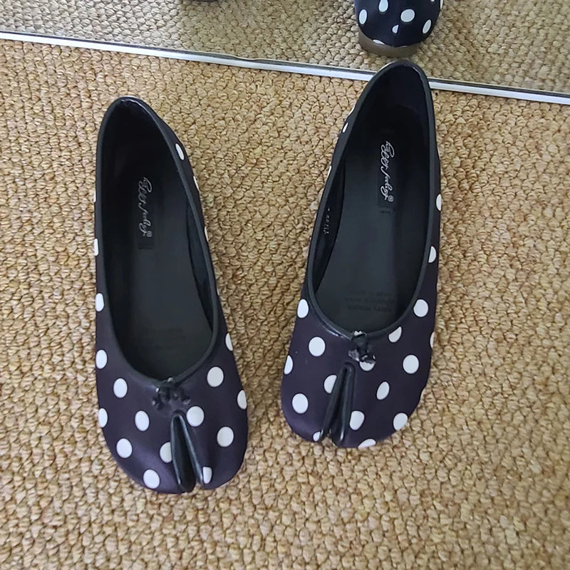 Polka Dot Women Retro Flats Mocasines Ballerina Shoe