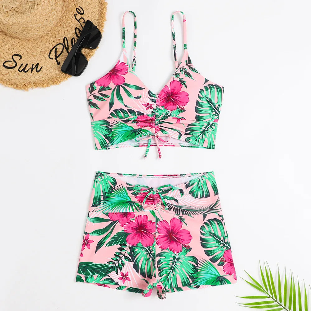 High Waist Bikini Swimsuit Women Push Up Bikini Floral