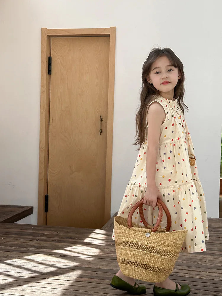 Humor Bear Kids Clothing Summer Polka Dot Skirt Dress Fashion
