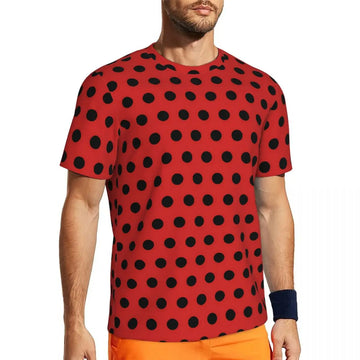 Fashion Polka Dots T-Shirt Men Gym T-Shirt Tops