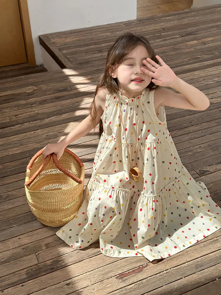 Humor Bear Kids Clothing Summer Polka Dot Skirt Dress Fashion