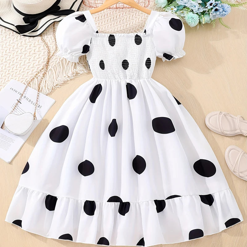 Summer Girls Cool And Breathable Sleeves Off Shoulder Dress