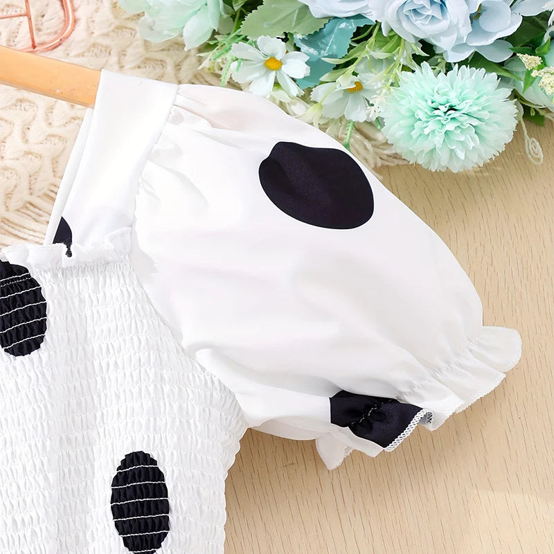 Summer Girls Cool And Breathable Sleeves Off Shoulder Dress
