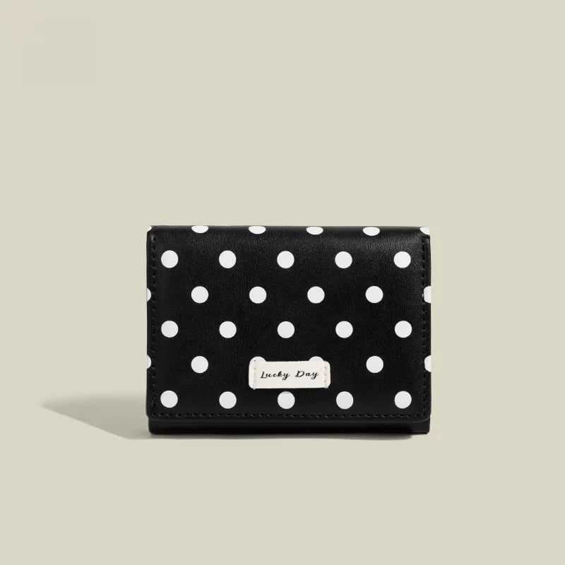 Force Rabbit Short Polka Dot Print Wallet Coin Purse Card Holder