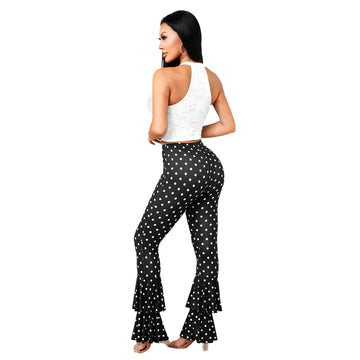 Chic Women Polka Dot Print Two Piece Set Sexy Lace Hole Crop Top+Bodycon
