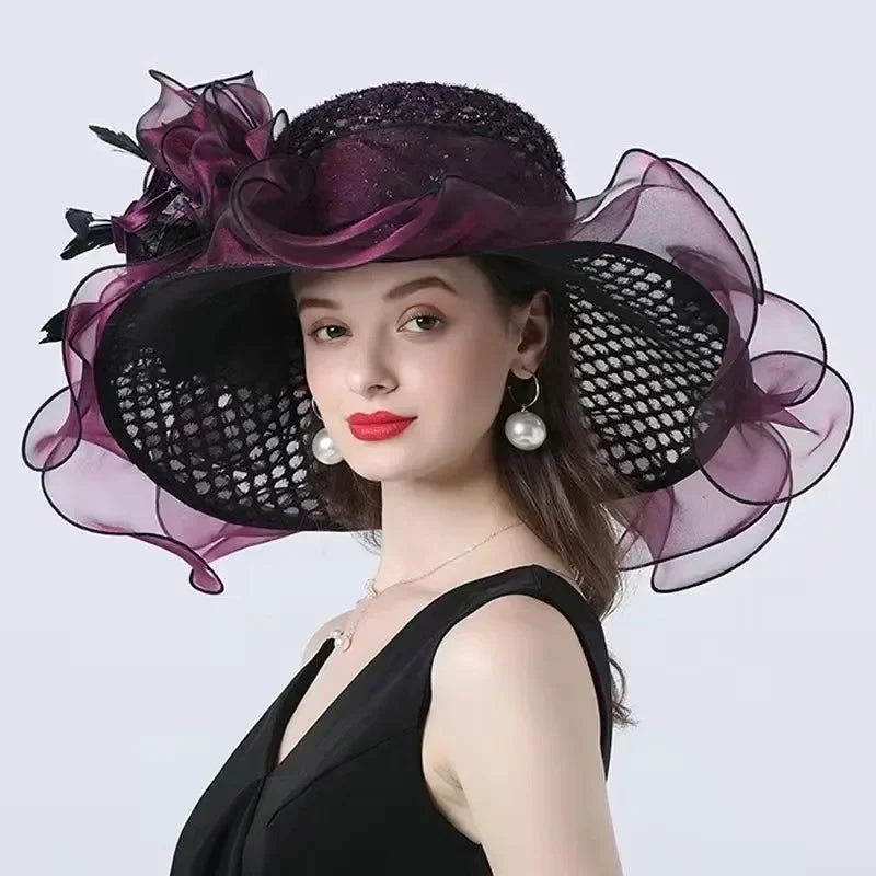 Lady Derby Dress Church Cloche Hat Bow Bucket Wedding Bowler