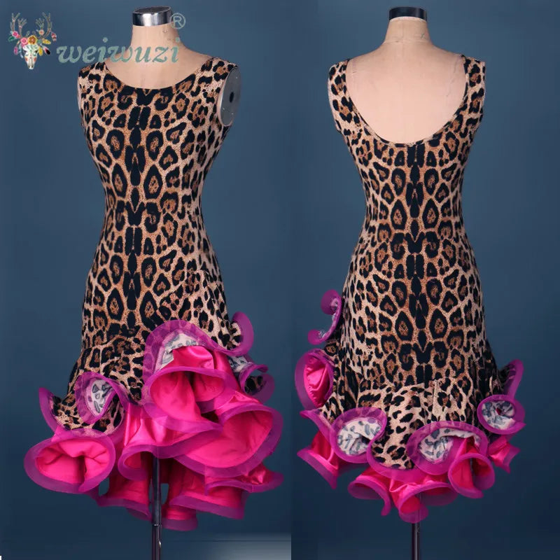 Latin Dance Performance Costume for Women Customized Polka Dot Dress