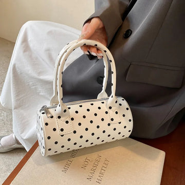 Korean Polka Dot Crossbody Bag Barrel Shape Mini Top