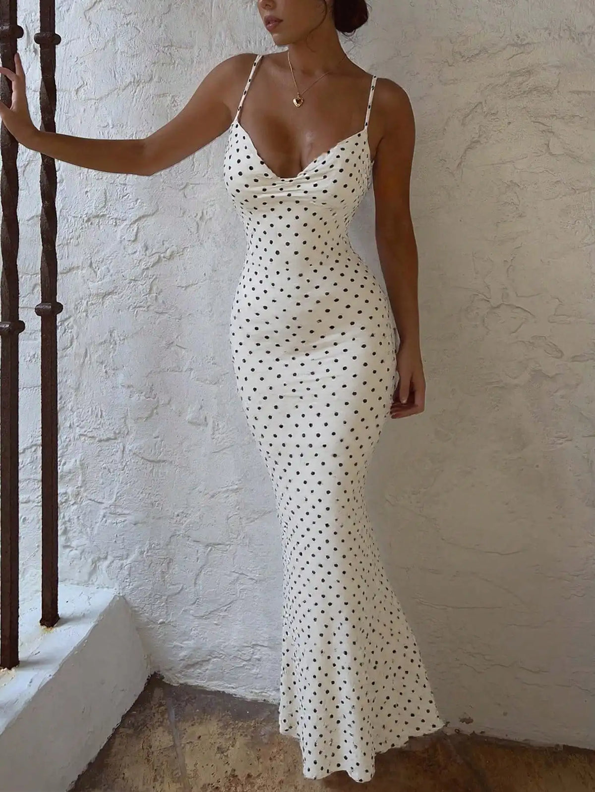 Spring Clothes, Sexy Valentine's Day Women Dress, Polka Dots Mermaid Dress