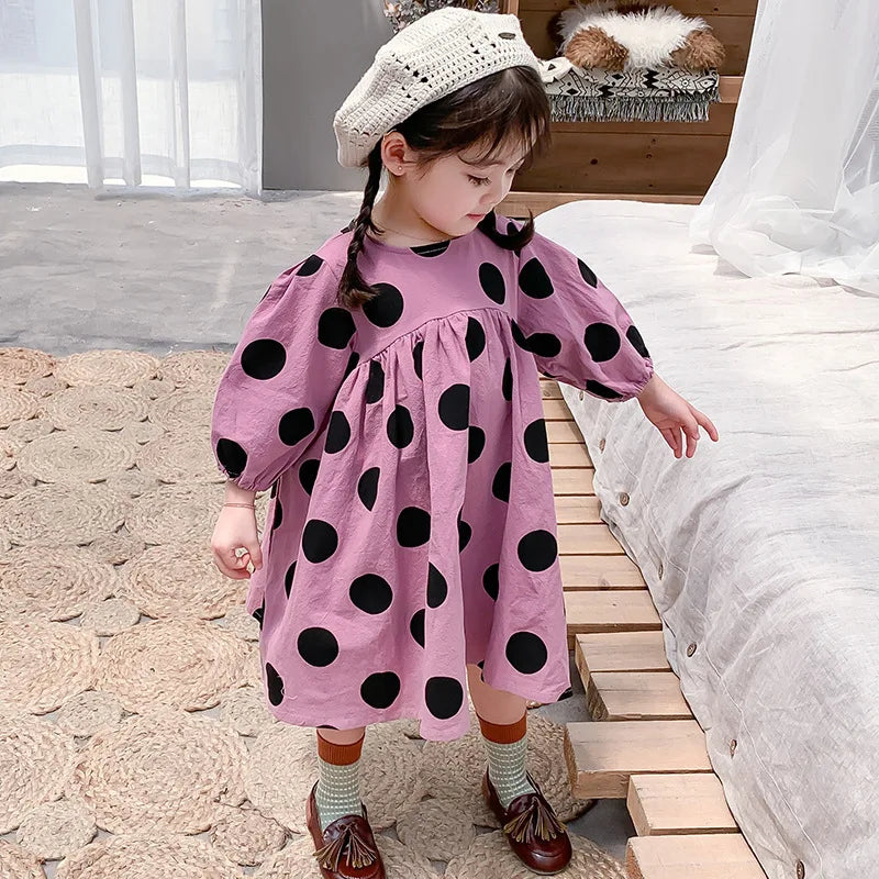 Autumn Girls' Princess Dress Children'S Long Sleeve Polka Dot