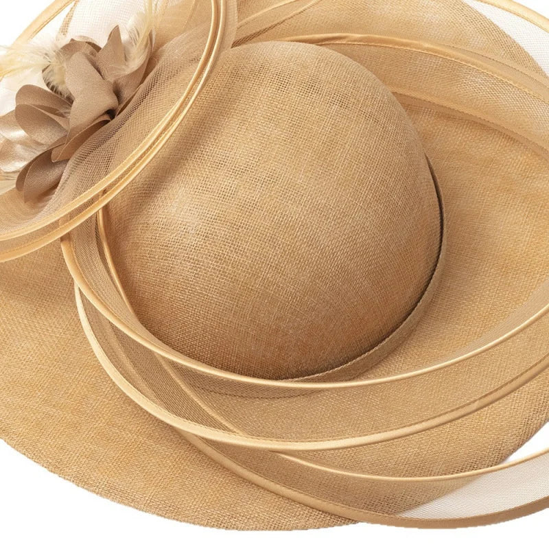 Exaggerated Mesh Headwear Concave Shape Church Hats