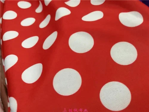 Polka Dot Printed Fabric Knitted Four-sided Elastic By The Meter for Clothing