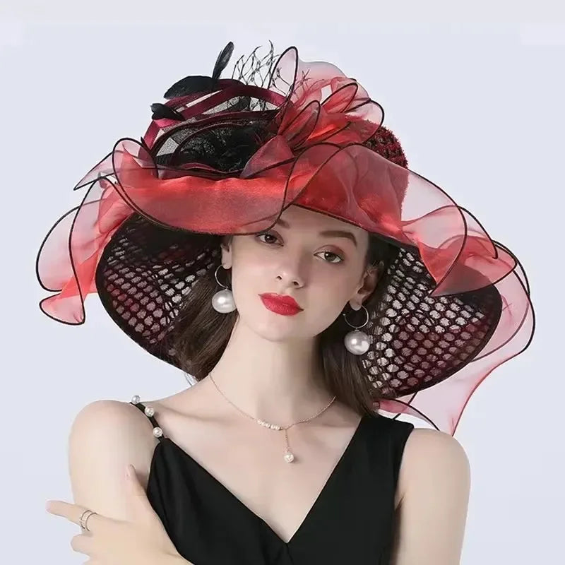 Lady Derby Dress Church Cloche Hat Bow Bucket Wedding Bowler