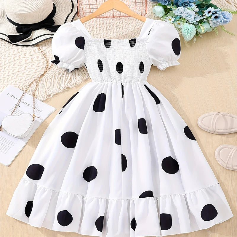 Summer Girls Cool And Breathable Sleeves Off Shoulder Dress