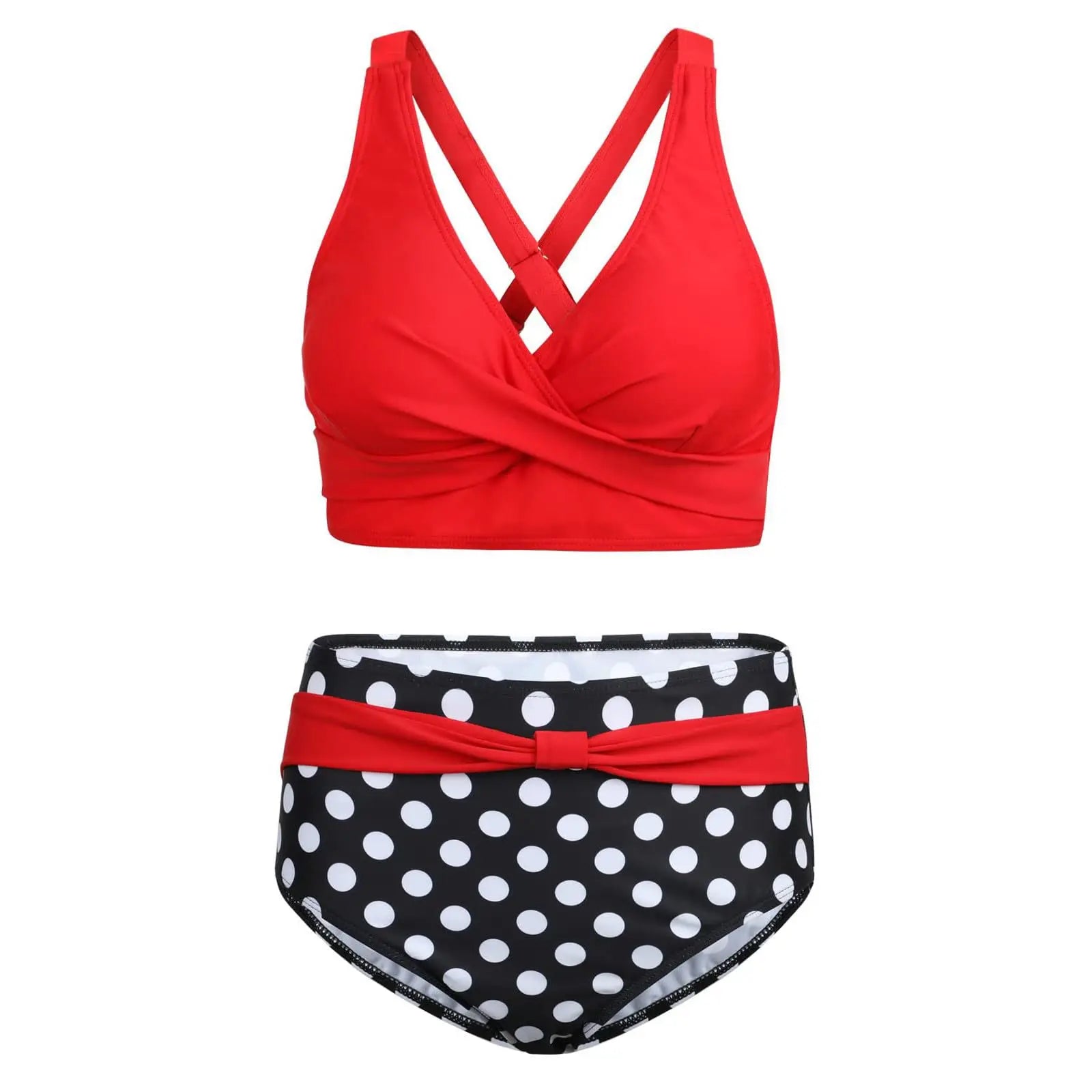 Sexy Polka Dot High Waist Bikini Push Up Swimsuit Female
