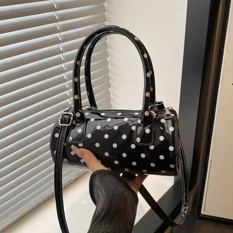 Korean Polka Dot Crossbody Bag Barrel Shape Mini Top