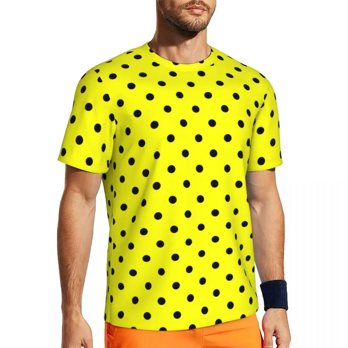 Fashion Polka Dots T-Shirt Men Gym T-Shirt Tops