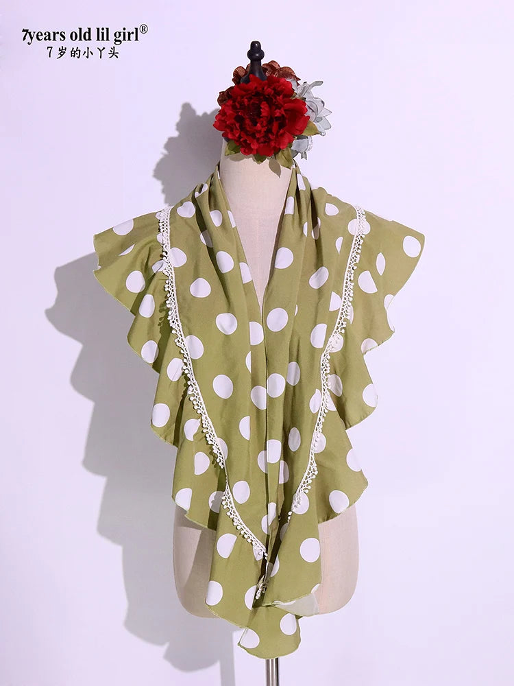 7yearsoldlilgirl Dance Dress Flamenco Boutique Printed Polka Dot Scarf