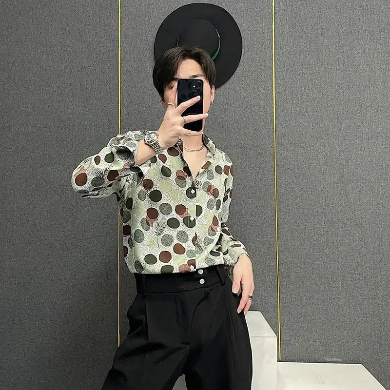 Men Spring Summer Colorful Polka Dot Classic
