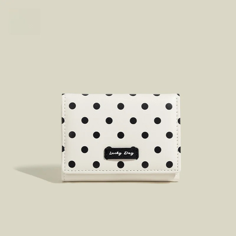Force Rabbit Short Polka Dot Print Wallet Coin Purse Card Holder