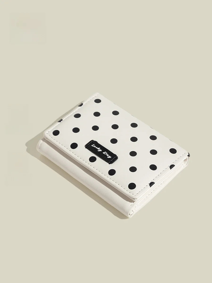 Force Rabbit Short Polka Dot Print Wallet Coin Purse Card Holder